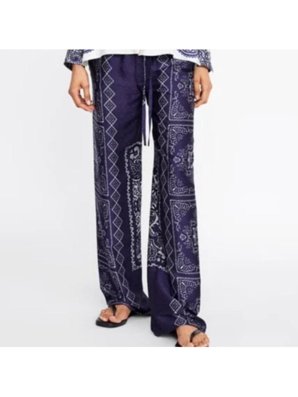 ZARA Wide Leg Bandana Print Pants